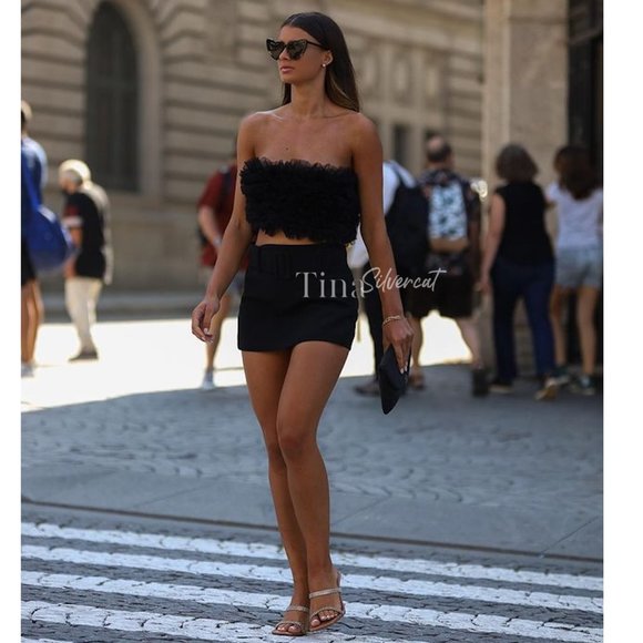 BLOGGER'S FAVE! Zara Tulle Top Black NWT - Picture 10 of 15